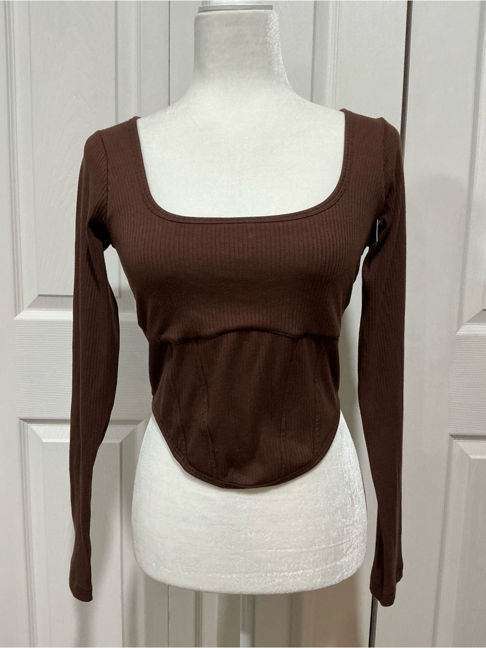 💙 NWT Victoria’s Secret PINK The Cinched Long Sleeve Corset Top Sold Out (01609)